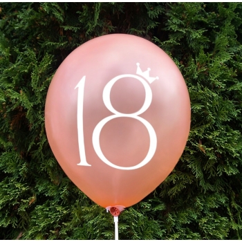 Balony na 18 URODZINY ROSE GOLD osiemnastka 5 szt