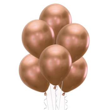 BALONY GUMOWE 12" 30 CM BRĄZOWE CHROM 5 SZT