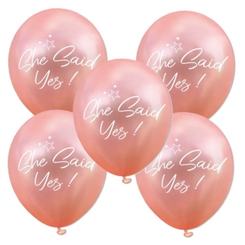 BALONY WIECZÓR PANIEŃSKI ROSE GOLD SHE SAID 5 SZT