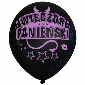 BALONY zestaw na WIECZÓR PANIEŃSKI RÓŻOWY CZARNY