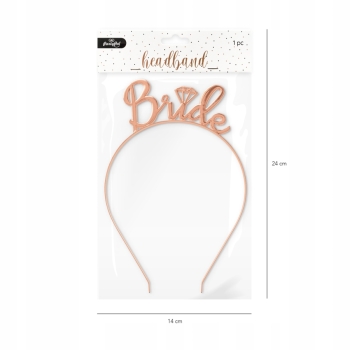 OPASKA NA GŁOWĘ BRIDE WIECZÓR PANIEŃSKI ROSE GOLD