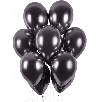 BALONY ZESTAW 5 Urodziny CHROM CZARNY 100 cm