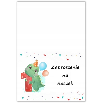 ZAPROSZENIA NA 1 URODZINY ROCZEK DINOZAURY