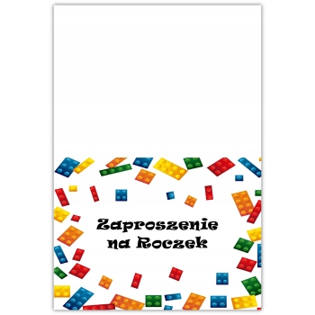 ZAPROSZENIA NA 1 URODZINY ROCZEK LEGO KLOCKI