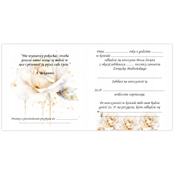 ZAPROSZENIA NA 50 ROCZNICĘ ŚLUBU ZŁOTE GODY + MSZA ROCZNICA ŚLUBU + KOPERTA