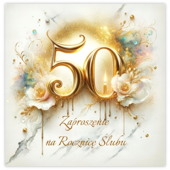 ZAPROSZENIA NA 50 ROCZNICĘ ŚLUBU ZŁOTE GODY + MSZA ROCZNICA ŚLUBU + KOPERTA
