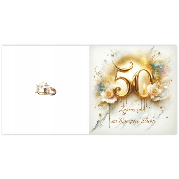 ZAPROSZENIA NA 50 ROCZNICĘ ŚLUBU ZŁOTE GODY + MSZA ROCZNICA ŚLUBU + KOPERTA