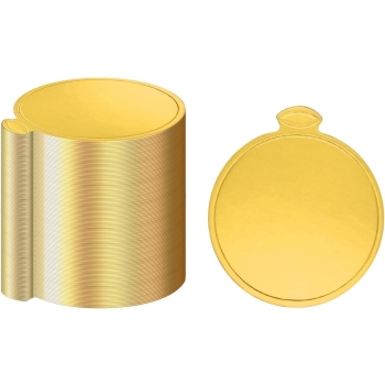 Bankietówka OKRĄGŁA złota podkładki pod monoporcję ciasto 10 cm 100szt