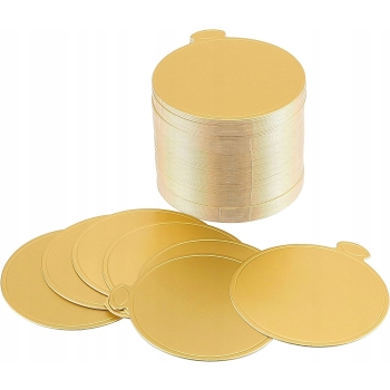 Bankietówka OKRĄGŁA złota podkładki pod monoporcję ciasto 10 cm 100szt