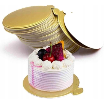 Bankietówka OKRĄGŁA złota podkładki pod monoporcję ciasto 10 cm 100szt