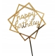 TOPPER ZŁOTY HAPPY BIRTHDAY Dekoracja tort Urodziny