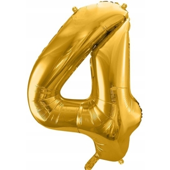 Balon Foliowy Cyfra 4 ZŁOTA HEL złoty DUŻA 100 cm
