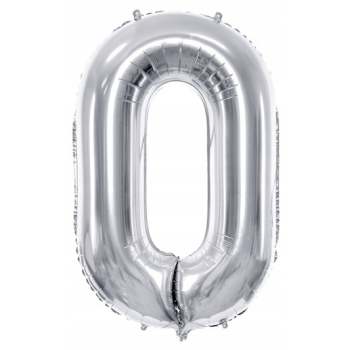 Balon Foliowy Cyfra 0 HEL DUŻA SREBRNY 100 cm
