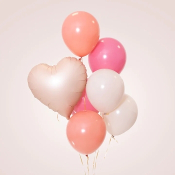Balon foliowy Serce matowy karmelowy Beżowy Beż Urodziny hel 45 cm