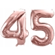 BALONY ZESTAW na 45 Urodziny 45 ROCZNICA ŚLUBU rose gold konfetti 100 cm