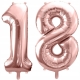 BALONY ZESTAW na 18 Urodziny osiemnastka rose gold konfetti Cyfra 18 100 cm
