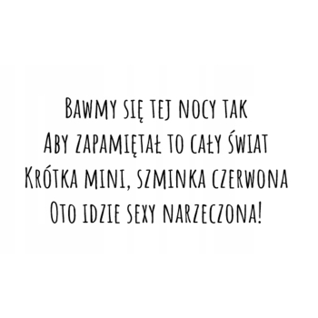 Kartka na wieczór panieński dla panny młodej pamiątka druhny Z ŻYCZENIAMI