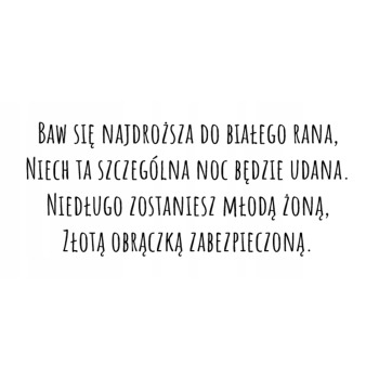 Kartka na wieczór panieński dla panny młodej pamiątka zabawa Z ŻYCZENIAMI