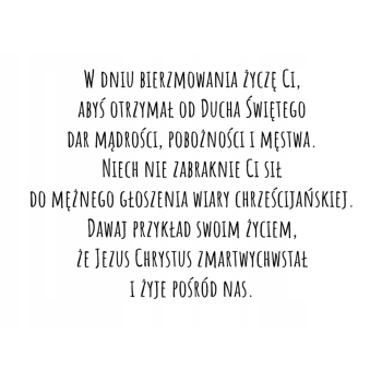 Kartka na bierzmowanie pamiątka bierzmowania gołąb błękit Z ŻYCZENIAMI