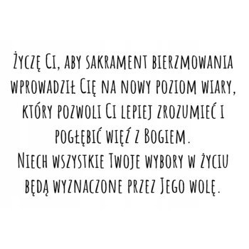 Kartka na bierzmowanie pamiątka bierzmowania hostia chleb Z ŻYCZENIAMI
