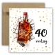 Kartka na 40 urodziny czterdziestkę urodzinowa z liczbą whisky Z ŻYCZENIAMI