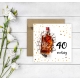 Kartka na 40 urodziny czterdziestkę urodzinowa z liczbą whisky Z ŻYCZENIAMI