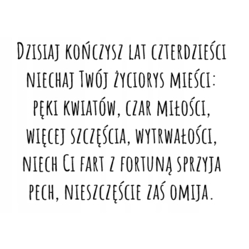 Kartka na 40 urodziny urodzinowa z liczbą rower kwiaty Z ŻYCZENIAMI