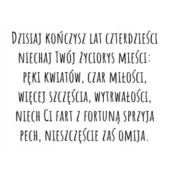 Kartka na 40 urodziny urodzinowa z liczbą liście elegancka Z ŻYCZENIAMI