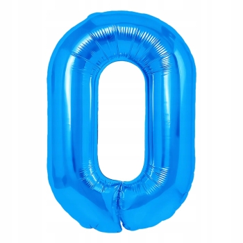 Balon Foliowy Cyfra 0 HEL DUŻA NIEBIESKA CHABROWA 100 cm