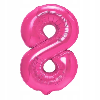 Balon Foliowy Cyfra 8 HEL DUŻA RÓŻOWY RÓŻOWA FUKSJA 100 cm