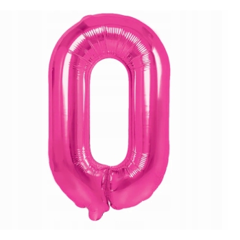 Balon Foliowy Cyfra 0 HEL DUŻA RÓŻOWY RÓŻOWA FUKSJA 100 cm
