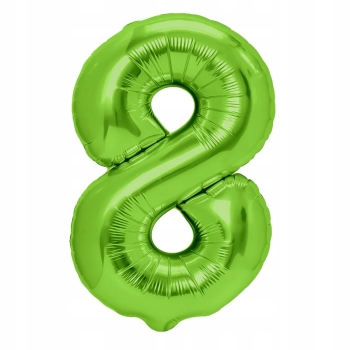 Balon Foliowy Cyfra 8 ZIELONA ZIELONY HEL DUŻA 100 cm