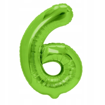 Balon Foliowy Cyfra 6 ZIELONA ZIELONY HEL DUŻA 100 cm