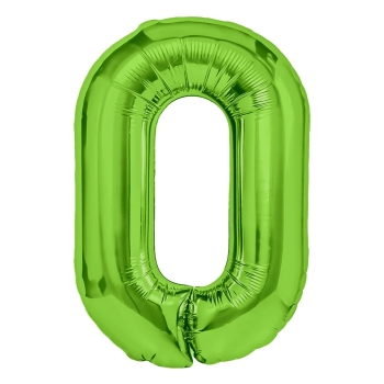Balon Foliowy Cyfra 0 ZIELONA ZIELONY HEL DUŻA 100 cm