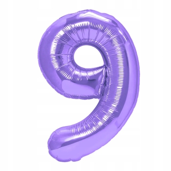 Balon Foliowy Cyfra 9 FIOLETOWA FIOLETOWY HEL DUŻA 100 cm