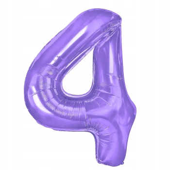 Balon Foliowy Cyfra 4 FIOLETOWA FIOLETOWY HEL DUŻA 100 cm