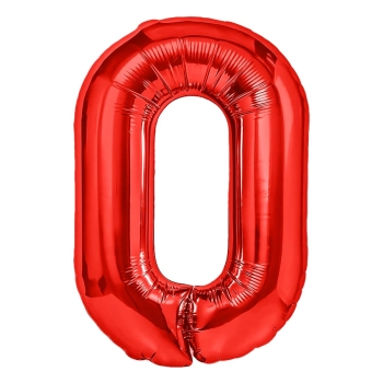 Balon Foliowy Cyfra 0 CZERWONA CZERWONY HEL DUŻA 100 cm