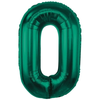 Balon Foliowy Cyfra 0 Butelkowa Zieleń 100 cm Urodziny