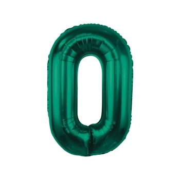 Balon Foliowy Cyfra 0 Butelkowa Zieleń 100 cm Urodziny