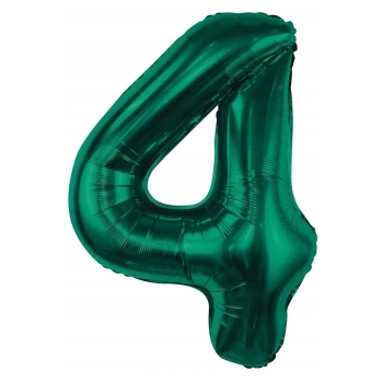 Balon Foliowy Cyfra 4 Butelkowa Zieleń 100 cm Urodziny