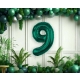 Balon Foliowy Cyfra 9 Butelkowa Zieleń 100 cm Urodziny