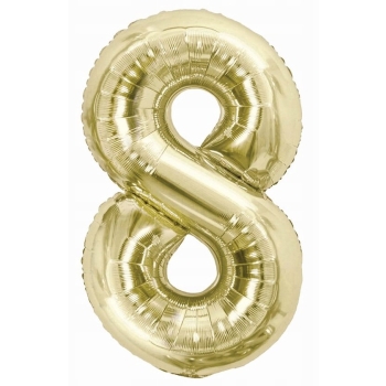 Balon foliowy cyfra 8 szampańska 100 cm Urodziny