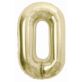 Balon foliowy cyfra 0 szampańska 100 cm Urodziny