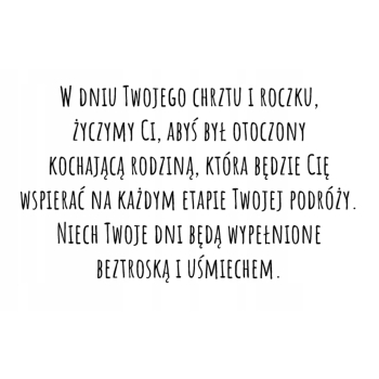 Kartka na chrzest i roczek 1 urodziny dla chłopca wózek Z ŻYCZENIAMI