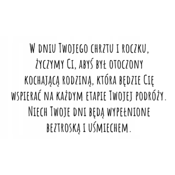 Kartka na chrzest i roczek 1 urodziny dla chłopca wyprawka Z ŻYCZENIAMI
