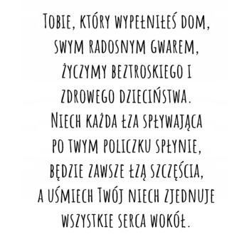 Kartka na chrzest chrzciny dla dziecka dla chłopca Z ŻYCZENIAMI