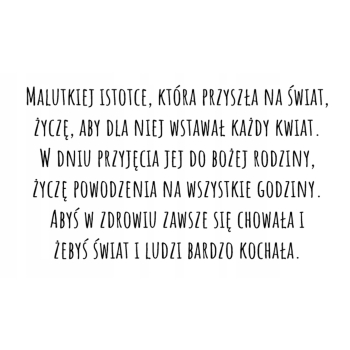 Kartka na chrzest chrzciny dla dziecka dla dziewczynki Z ŻYCZENIAMI