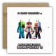 Kartka na urodziny dla dzieci minecraft Creeper świeczki czapeczki