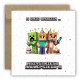 Kartka na urodziny urodzinowa dla dzieci minecraft Creeper Alex czapeczki