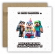 Kartka na urodziny dla dzieci minecraft alex czapeczki tort